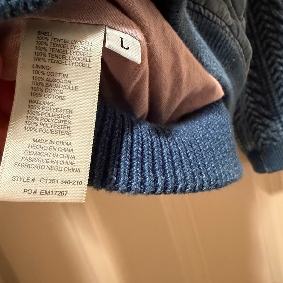 NWT Anthropologie Cloth & Stone Denim Blue Quilted Bomber Jacket - Picture 9 of 14